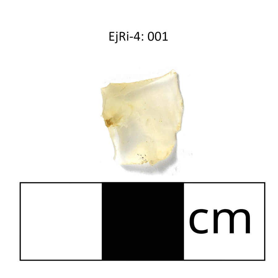EjRi-4: 001, a Lithic Flake made from chalcedony. Top 10 sites, BC.